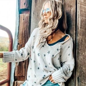 Wooden Ships by Paola Buendia Mini Starfish Sweater Tie Neck Top